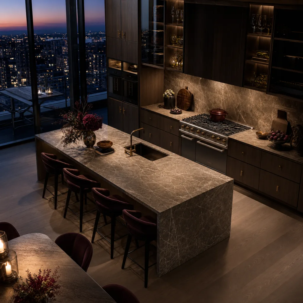 A designer kitchen and appliance package