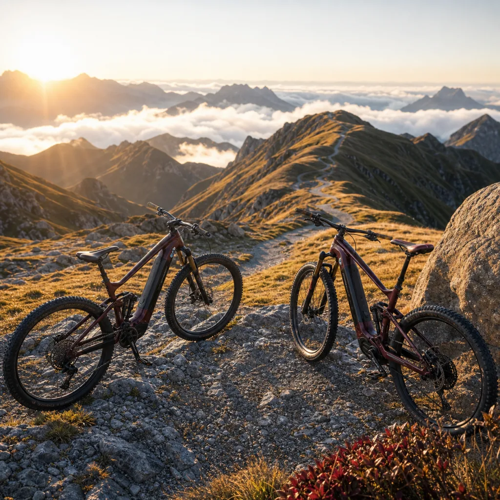 Two premium electric adventure bikes